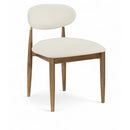  Color_Cream -- Riccio Cream Vegan Leather Upholstered Dining Side Chair IMAGE 1
