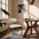  Color_Cream -- Riccio Cream Vegan Leather Upholstered Dining Side Chair IMAGE 2