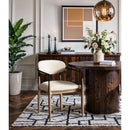  Meridian Riccio Cream Vegan Leather Upholstered Dining Arm Chair IMAGE 2