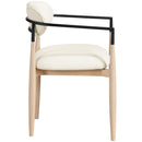  Meridian Riccio Cream Vegan Leather Upholstered Dining Arm Chair IMAGE 3