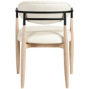  Meridian Riccio Cream Vegan Leather Upholstered Dining Arm Chair IMAGE 4