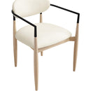  Meridian Riccio Cream Vegan Leather Upholstered Dining Arm Chair IMAGE 5