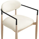  Meridian Riccio Cream Vegan Leather Upholstered Dining Arm Chair IMAGE 6