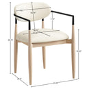  Meridian Riccio Cream Vegan Leather Upholstered Dining Arm Chair IMAGE 8