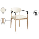  Meridian Riccio Cream Vegan Leather Upholstered Dining Arm Chair IMAGE 9