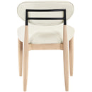  Color_Cream -- Riccio Cream Vegan Leather Upholstered Dining Side Chair IMAGE 4