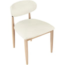  Color_Cream -- Riccio Cream Vegan Leather Upholstered Dining Side Chair IMAGE 5