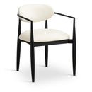  Meridian Riccio Cream Vegan Leather Upholstered Dining Arm Chair IMAGE 1