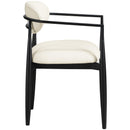  Meridian Riccio Cream Vegan Leather Upholstered Dining Arm Chair IMAGE 3