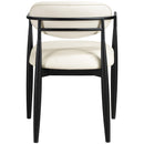  Meridian Riccio Cream Vegan Leather Upholstered Dining Arm Chair IMAGE 4