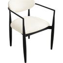  Color_Cream -- Riccio Cream Vegan Leather Upholstered Dining Arm Chair IMAGE 5