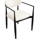  Meridian Riccio Cream Vegan Leather Upholstered Dining Arm Chair IMAGE 5