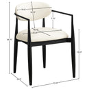  Color_Cream -- Riccio Cream Vegan Leather Upholstered Dining Arm Chair IMAGE 8