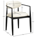  Meridian Riccio Cream Vegan Leather Upholstered Dining Arm Chair IMAGE 8