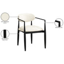  Meridian Riccio Cream Vegan Leather Upholstered Dining Arm Chair IMAGE 9