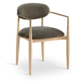  Meridian Riccio Brown Performance Fabric Upholstered Dining Arm Chair IMAGE 1