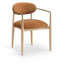  Color_Cognac -- Riccio Cognac Performance Fabric Upholstered Dining Arm Chair IMAGE 1