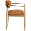  Color_Cognac -- Riccio Cognac Performance Fabric Upholstered Dining Arm Chair IMAGE 3