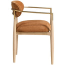  Meridian Riccio Cognac Performance Fabric Upholstered Dining Arm Chair IMAGE 3
