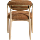  Color_Cognac -- Riccio Cognac Performance Fabric Upholstered Dining Arm Chair IMAGE 4
