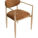  Color_Cognac -- Riccio Cognac Performance Fabric Upholstered Dining Arm Chair IMAGE 5