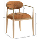  Color_Cognac -- Riccio Cognac Performance Fabric Upholstered Dining Arm Chair IMAGE 8