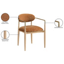  Color_Cognac -- Riccio Cognac Performance Fabric Upholstered Dining Arm Chair IMAGE 9