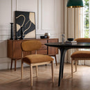  Color_Cognac -- Riccio Cognac Performance Fabric Upholstered Dining Side Chair IMAGE 2