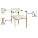  Meridian Riccio Cream Performance Fabric Upholstered Dining Arm Chair IMAGE 10