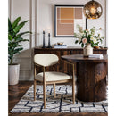  Meridian Riccio Cream Performance Fabric Upholstered Dining Arm Chair IMAGE 2
