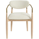  Color_Cream -- Riccio Cream Performance Fabric Upholstered Dining Arm Chair IMAGE 3
