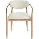  Meridian Riccio Cream Performance Fabric Upholstered Dining Arm Chair IMAGE 3
