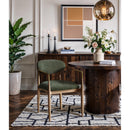  Color_Olive -- Riccio Olive Performance Fabric Upholstered Dining Arm Chair IMAGE 2