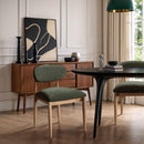  Color_Olive -- Riccio Olive Performance Fabric Upholstered Dining Side Chair IMAGE 2