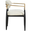  Meridian Riccio Beige Performance Fabric Upholstered Dining Arm Chair IMAGE 4