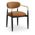  Color_Cognac -- Riccio Cognac Performance Fabric Upholstered Dining Arm Chair IMAGE 1