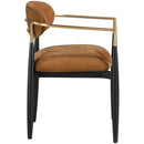  Color_Cognac -- Riccio Cognac Performance Fabric Upholstered Dining Arm Chair IMAGE 3