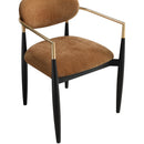  Meridian Riccio Cognac Performance Fabric Upholstered Dining Arm Chair IMAGE 5