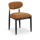  Color_Cognac -- Riccio Cognac Performance Fabric Upholstered Dining Side Chair IMAGE 1