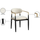  Meridian Riccio Cream Performance Fabric Upholstered Dining Arm Chair IMAGE 10