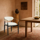  Meridian Riccio Cream Performance Fabric Upholstered Dining Arm Chair IMAGE 2