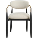  Color_Cream -- Riccio Cream Performance Fabric Upholstered Dining Arm Chair IMAGE 3