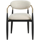  Meridian Riccio Cream Performance Fabric Upholstered Dining Arm Chair IMAGE 3