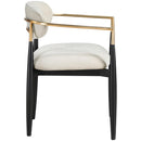  Meridian Riccio Cream Performance Fabric Upholstered Dining Arm Chair IMAGE 4