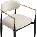  Color_Cream -- Riccio Cream Performance Fabric Upholstered Dining Arm Chair IMAGE 7