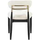  Color_Cream -- Riccio Cream Performance Fabric Upholstered Dining Side Chair IMAGE 5