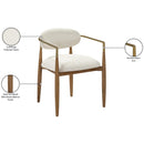  Meridian Riccio Beige Performance Fabric Upholstered Dining Arm Chair IMAGE 10