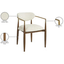  Color_Cream -- Riccio Cream Performance Fabric Upholstered Dining Arm Chair IMAGE 10