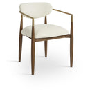  Color_Cream -- Riccio Cream Performance Fabric Upholstered Dining Arm Chair IMAGE 1