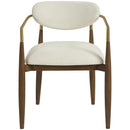  Color_Cream -- Riccio Cream Performance Fabric Upholstered Dining Arm Chair IMAGE 3